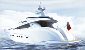 Flybridge motoryacht